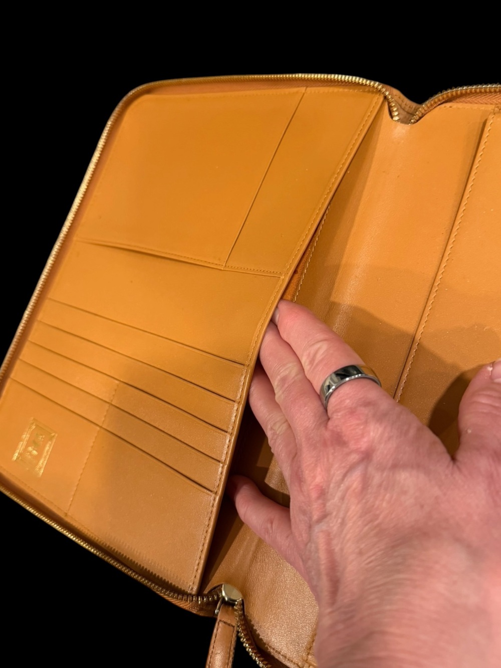 MCM Cognac Visetos Zip Around Portfolio Organizer Document Holder - Picture 6 of 13